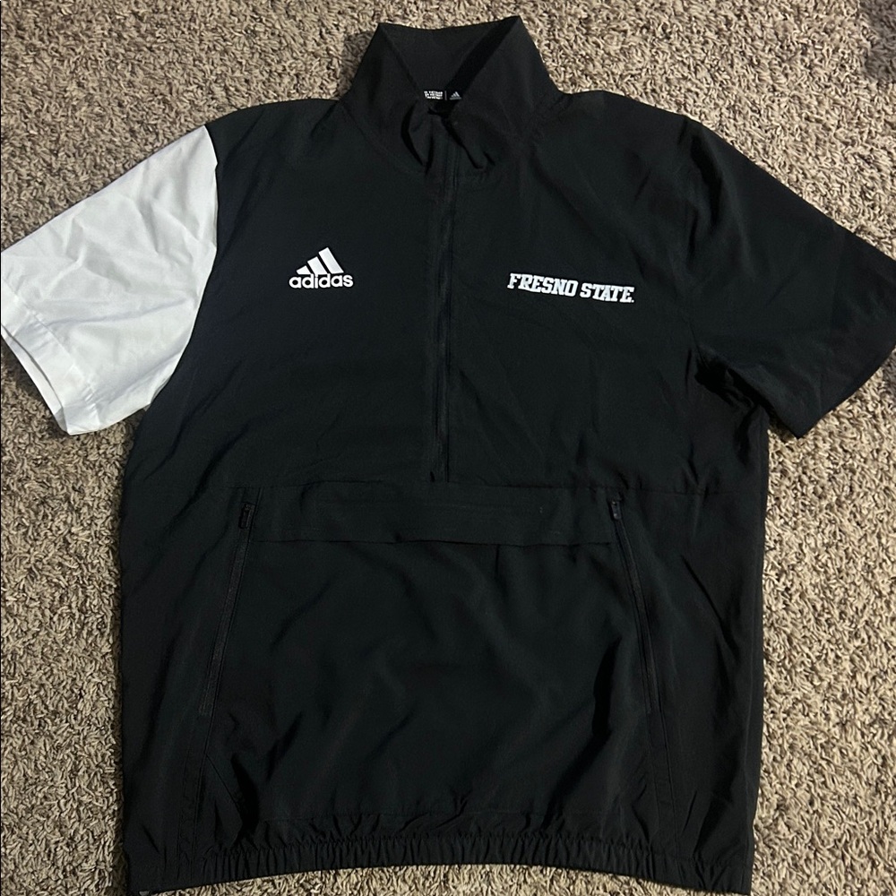 Adidas Black and White Fresno State Half-Zip